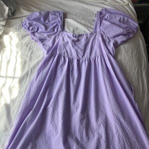 Baby doll type dress, purple with dot pattern size XL